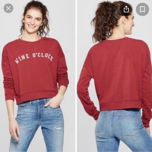 Burgundy Cropped Sweatshirt · like new!